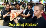 A talented team from the Lemoore Police Department Explorers show off their slice of pizza during the annual pizza-making competition. A team from Leprino West won the annual competition.